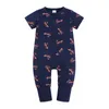 Été Bébé Filles Garçons À Manches Courtes Barboteuses Zipper Vêtements Nourrissons Ours Imprimer Body Toddler Combinaisons Nouveau-Né Infantile Coton Vêtements M4051