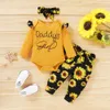 Baby Girl Clothes 0-18 Months Daddy's Little Girl Floral Leopard Camouflage Pants born Baby Outfits LJ201223