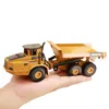 Huina 1:50 Dump Truck Grävmaskin Hjullastare Diecast Metal Modell Byggnadsfordon Leksaker för pojkar Julfödelsedag Presentbil X0102