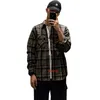 Men's Casual Shirts Vintage American jacket thickened casual large flannel brushed Long Sleeve Plaid shirt fashion