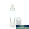 500pcs vide 10ml rouleau de pierres précieuses naturelles bouteille transparente huile essentielle parfum rouleau sur des bouteilles en verre épais avec des éclats de cristal