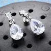 Dangle Chandelier Fashion Crystal Water Drop Cute Pink Rhinestone Earrings White Gold Double Sided For Women Aretes Ear003014339932