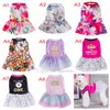 Vestidos de cachorro para cães pequenos Vestuário de cachorro Verão Bonito Tutu Princesa Saias Roupas para animais de estimação Roupas para animais de estimação Vestido de casamento Gato Saia Traje Roupas com padrão de flor grande Roupas A110