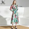 LDLINDADELLA 여름 여성 활주로 패션 디자이너 긴 드레스 활 꽃 무늬 여성 휴일 파티 시폰 드레스 Vestidos 201204