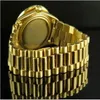 Montre-bracelet de luxe 18K pour hommes en or jaune présidentiel jour-date 41MM diamant montre automatique pour hommes montre de qualité supérieure