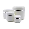 20g 30g 50g 100g 150g 200g 250g Empty Refillable Travel Cosmetic Bottles Plastic White Sample Packing Makeup Storage Container Jar Pot