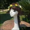 Bijoux de cheveux de mariage femmes fleurs couronne de mariée fleur couronne bandeau enfants fête bandeau coréen accessoires réglable guirlandes florales Dro