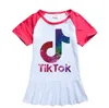 Tik Tok Girls Princess Dress Summer Short Sleeve Kids Clothing Children Bomullsklänning Birthday Party Wear Baby Clothes8568326