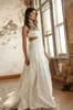 2021 Lace Wedding Dresses Spaghetti Straps Appliques Bridal Gowns Custom Made Sexy Open Back Sweep Train Wedding Dress Rue De Seine