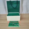 2021 Style Top Quality Klockor Lådor Högkvalitativ Green Watch Original Box Papers Card Leather Big Certificate Handväska 0.8kg för 126610 126710 124300 Armbandsur