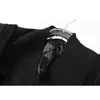 Twotwinstyle Patchwork pusta czarny płaszcz dla kobiet v szyja koronkowe płaszcze z długim rękawem