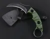 Oferta especial Lâmina fixa Karambit Ao ar livre Faca de garra tática D2 Pedra preta Lavagem Lâmina Full Tang G10 Punho com bainha de couro