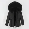 OftBuy Removable Waterfroof Parka Real Fur Coat Winter Jacket Women NaturalFox Fur Collar Hood Thick Warm Liner Outerwear