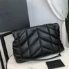 Lettera Fibbia Designer Plaid Se plie SAS Moda Nuove catene Bustina pieghettata Vera pelle Borsa a tracolla nera Catena con cerniera Borse Portafogli