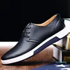 Luxury Men Shoes Casual Leather Fashion Trendy Black Blue Brown Flat Shoes for Men Drop Business dress casual 2022