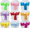 2021 Satin Chair Sash Bow Ties For Banquet Wedding Party Butterfly Craft Chair Cover Decor Supplies Wholesales 19 Colors
