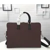 mens briefcase women briefcase coffee grid portable Business Casual Shoulder Can fit 15 laptop 5 pockets shoulder bag briefc278M