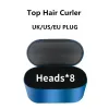 8 cabeças multifuncional modelador de cabelo secador de cabelo automático ondulado dispositivo de estilo caixa de presente para ferros ásperos e normais dropship NOVA COR-OURO AZUL