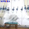 Curtain & Drapes European High Quality Blue Luxury Embroidered White Shade Curtains For Living Room Bedroom Red Floral Sheer Tulle AD03331