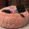 Transer 7Color Fluffy Soft Plush Cat Dog Bed House Forma rotonda Piccolo cucciolo di cane Cuccia Cuscino Letti per dormire Trasporto di goccia 908 201123