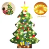 Arbre de Noël en feutre 3D avec des ornements de Noël 5m LED Lumière artificielle Arbre Tenture murale Ornements Décoration de Noël T200331