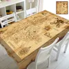 古い海賊地図テーブルクロスのためのテーブルカバー中世のコンパスビンテージテーブルクロスホームデコレーション防水T200707