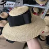 Elegant Women Wide Brim Straw Floppy Summer Sun Holiday Boater Beach Cap Band Bow Kentucky Derby Hat SombreroS Y200602