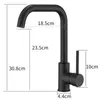 Fapully Kitchen Faucet 360 Rotate Black Mixer Faucet for Kitchen Rubber Design Hot and Cold Deck Mounted Crane for Sinks AEF0012 T200423