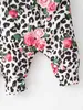 Baby Leopard en Floral Print Ruffle Trim Jumpsuit Zij