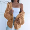 Chiclily Solid Color Knitted Comfy Sweaters Mohair Cardigan Flat Knitted Scarf Collar Open Stitch Winter Clothes Women LJ201112