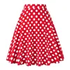 Femmes piste coton rétro Vintage Jupe noir Faldas taille haute une ligne Rockabilly Jupe années 50 Swing parapluie jupes Pin Up Skater 220224