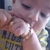 Dubai African Coins Bangles Arabic Indian Jewelry Gold for Kids Copper Baby Bracelets with Ring