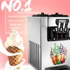Ice Cream Maker Machine 3 Flavors For Soft Ice Cream Pink Stainless Steel Ice Cream Machine LB-18