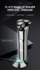 Shavers elétricos USB recarregável barbeador navalha impermeável cabeça 3D seca molhado led display aparador aparador lavável máquina de barbear para homens