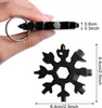 18 I 1 Rostfritt stål Snöflake Multitool Portable Screwdriver Wrench Bottle Opener Key Chain Multitool Card Outdoor Survive To8537394