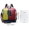 Fashion leather women's backpack stitching color contrast design leisure college style schoolbag single shoulder Backpack women's bag