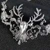 Anhänger Halsketten Weihnachtsgeschenk Mode Vintage Antike Elch Hirsch Lange Maxi Anhänger Aussage Schmuck Frauen Halskette Collier Femme1