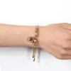 ZORCVENS Bracelet à breloques en acier inoxydable couleur or argent Vintage avec pendentif arbre de vie Bracelet boule de cristal pour femme