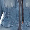 Женские куртки Высококачественные джинсовые женщины осень мода с длинным рукавом пальто повседневная вершины плюс размер 5xL отверстие