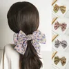 Flor Rose Big Bow Spring Clips Hairpins Para Mulheres Três Camada Borboleta Floral Impresso Acessórios De Cabelo Acessórios Cabelo Cabelo Headwear