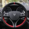 Para maserati ghibli levante quattroporte gt diy personalizado camurça especial costurado à mão volante cover6678483