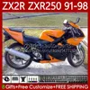 Body Kit für KAWASAKI NINJA ZXR-250 ZX 2R 2 R R250 ZXR 250 ZXR250 Schwarz Orange 1991 1992 1993 1994 1995 1996 1997 1998 85No.82 ZX-R250 ZX-2R ZX2R 91 92 93 94 95 96 97 98 Verkleidung