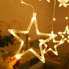 Kerstdecor Star Lights Bell String Licht Led voor Home Hangende gordijn Kerstboom Ornament Navidad Xmas Gift Jaar 201130
