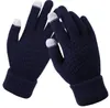 手袋ニットウールマン女性冬保管暖かい厚いミトンニットウールフルフィンガータッチスクリーンサイクリング手袋屋外2ピースAペア2020