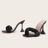 Mode Folds Designer Dames Slippers Zwart Wit Ultra Hoge Hakken Vrouwelijke Dia's Zomer Outdoor Vakantie Strand Muilezels Schoenen X1020