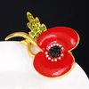 Royal British Legion Broche Evento Partido Suprimentos Vermelho Diamante Cristal Poppy Flor Broche Pins Day Day Presente