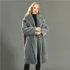 Frauen 100% Echte Schafe Lammfell Mantel Casual Jacke Herbst Winter Langarm Revers Pelz Oberbekleidung Weibliche Wolle Teddybär Jacke 201212