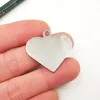 10pcs Polished Jewelry Love Heart Charm Tag Pendant 30mm Size Stainless Steel Tag Can Made Name