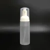 50ml Travel Foamer Flaskor Frostat Plastskum Flaskor med guld / Silver Pump Hand Tvätta Tvål Mousse Cream Dispenser Bubbling Bottle