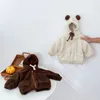 MILANCEL Winter Kids Hoodies Fur Lining Girls Sweatshirts Fleece Girs Hooded Outfit 220309
